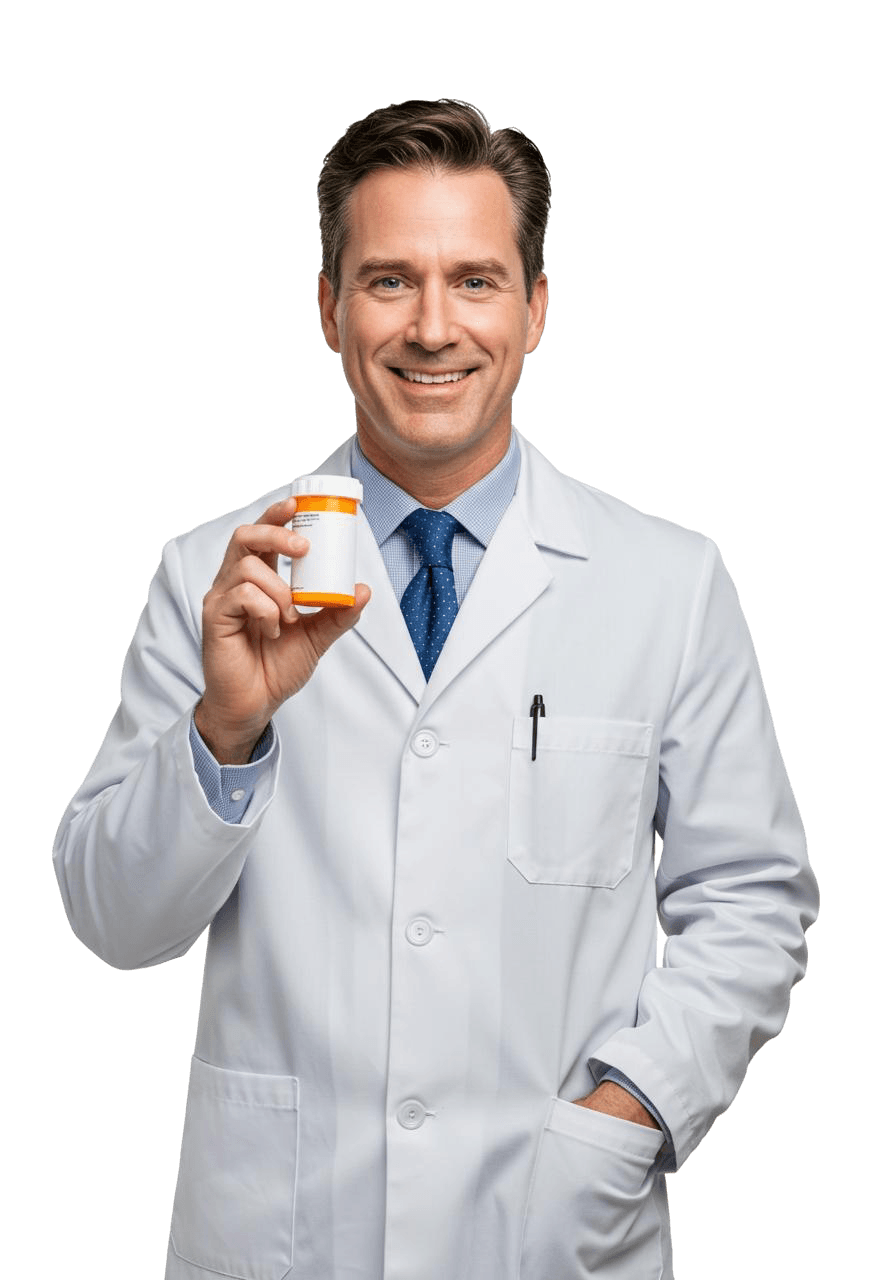 Pharmacist advising a patient inside NetRx Pharmacy